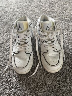 Jordan White and Black High-Top Sneakers
